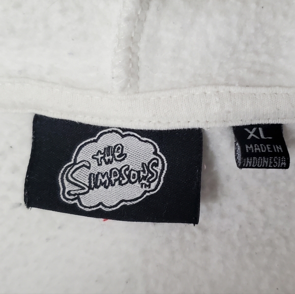 The Simpsons white long sleeve pullover hoodie sweatshirt X-Large XL - Picture 3 of 3